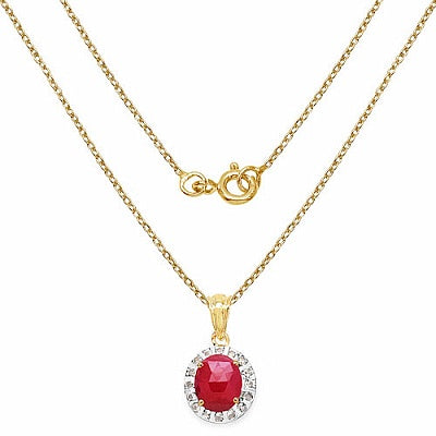 4.80CTW Genuine Pink Sapphire & White Topaz 14K Yellow Gold Plated .925 Sterling Silver Pendant