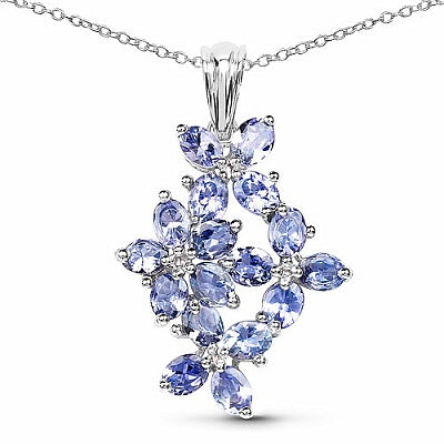 2.89CTW Genuine Tanzanite .925 Sterling Silver Pendant