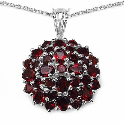 4.68CTW Genuine Garnet .925 Sterling Silver Pendant