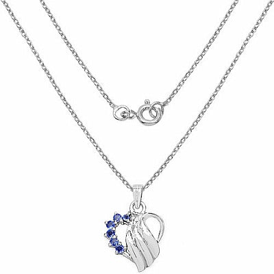 0.21CTW Genuine Tanzanite .925 Sterling Silver Heart Shape Pendant