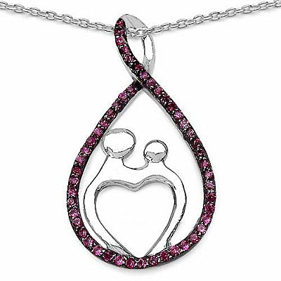 0.50CTW Genuine Created Ruby .925 Sterling Silver Pendant