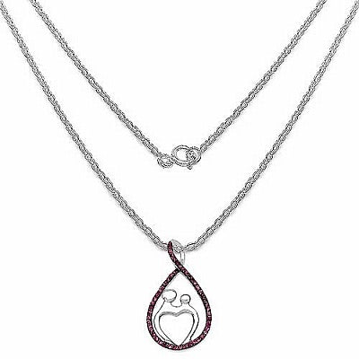 0.50CTW Genuine Created Ruby .925 Sterling Silver Pendant