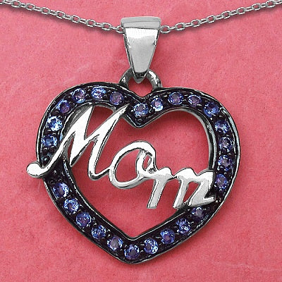 0.50CTW Genuine Tanzanite .925 Sterling Silver Heart Pendant