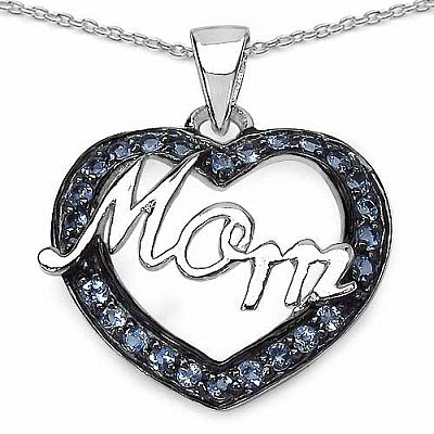 0.50CTW Genuine Tanzanite .925 Sterling Silver Heart Pendant