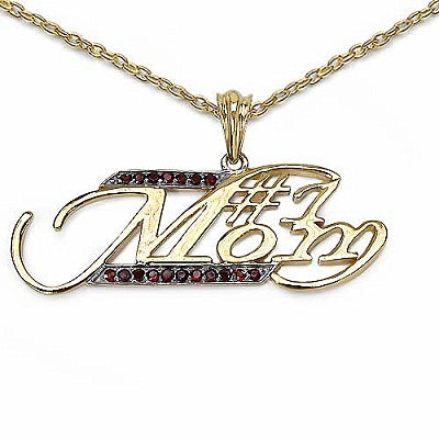 0.36CTW Genuine Garnet .925 Sterling Silver 14K Yellow Gold Plated Pendant