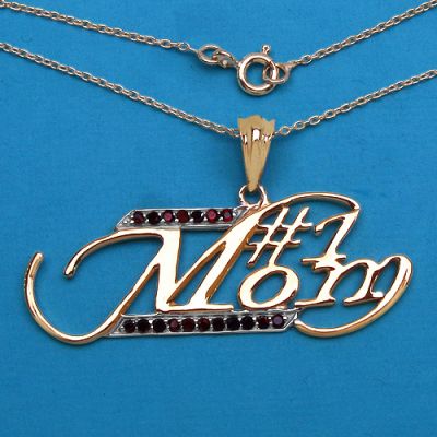 0.36CTW Genuine Garnet .925 Sterling Silver 14K Yellow Gold Plated Pendant
