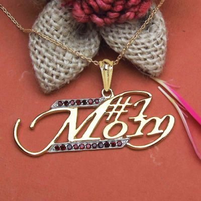 0.36CTW Genuine Garnet .925 Sterling Silver 14K Yellow Gold Plated Pendant
