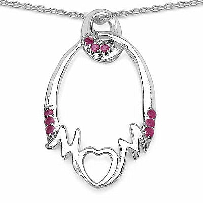 0.27CTW Genuine Ruby .925 Sterling Silver Pendant