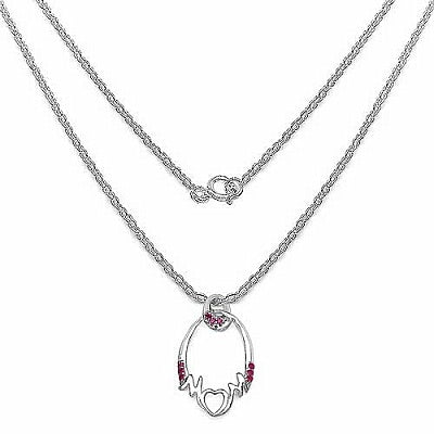 0.27CTW Genuine Ruby .925 Sterling Silver Pendant