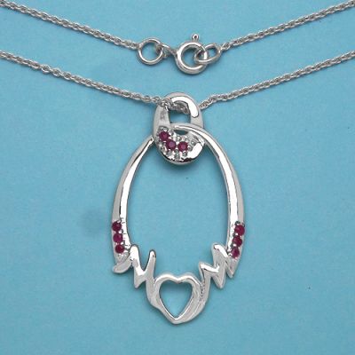 0.27CTW Genuine Ruby .925 Sterling Silver Pendant