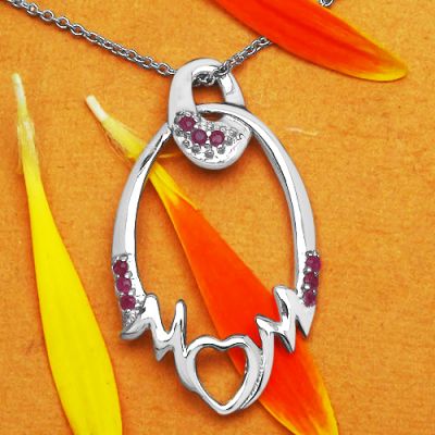 0.27CTW Genuine Ruby .925 Sterling Silver Pendant