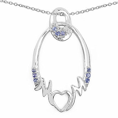 0.18CTW Genuine Tanzanite .925 Sterling Silver Pendant
