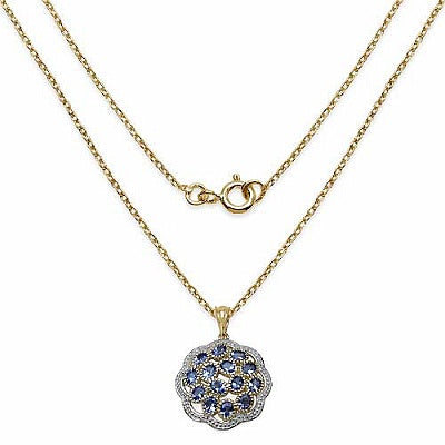 2.38CTW Genuine Tanzanite 14K Yellow Gold Plated .925 Sterling Silver Pendant