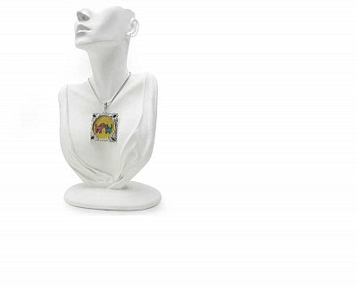 GEMARTINI Genuine Garnet & Glass .925 Sterling Silver Pendant
