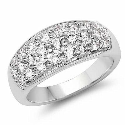 BridalMe 2.63CTW White Cubic Zirconia .925 Sterling Silver Cluster Ring