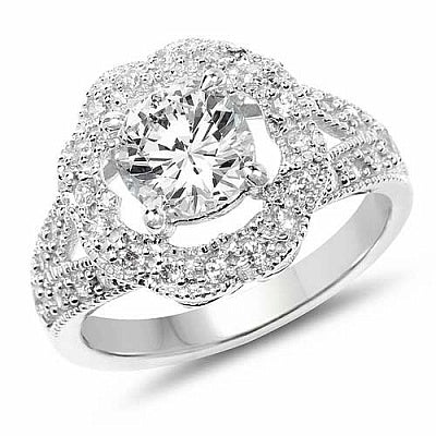 BridalMe 2.88CTW White Cubic Zirconia .925 Sterling Silver Ring