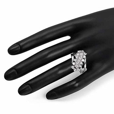 BridalMe 3.06CTW White Cubic Zirconia .925 Sterling Silver Cluster Ring
