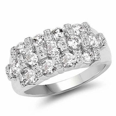 BridalMe 2.86CTW White Cubic Zirconia .925 Sterling Silver Cluster Ring