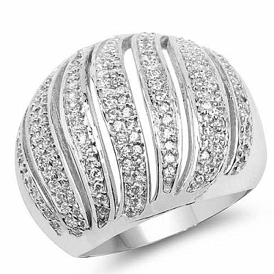 BridalMe 1.44CTW White Cubic Zirconia .925 Sterling Silver Cluster Ring