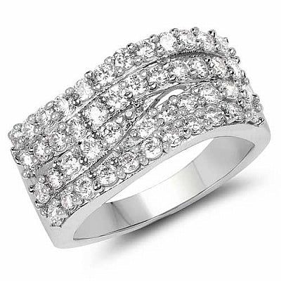 BridalMe 2.82CTW White Cubic Zirconia .925 Sterling Silver Cluster Ring