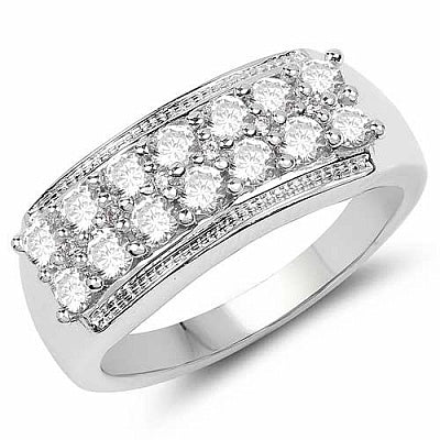 BridalMe 2.02CTW White Cubic Zirconia .925 Sterling Silver Cluster Ring