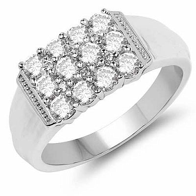 BridalMe 1.74CTW White Cubic Zirconia .925 Sterling Silver Cluster Ring