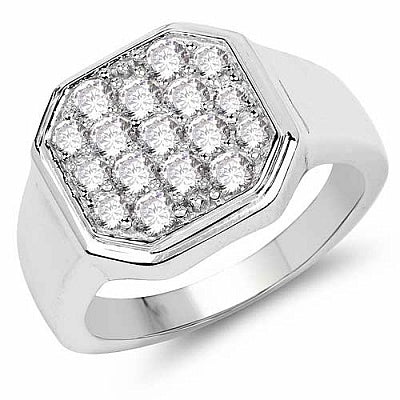 BridalMe 1.90CTW White Cubic Zirconia .925 Sterling Silver Cluster Ring