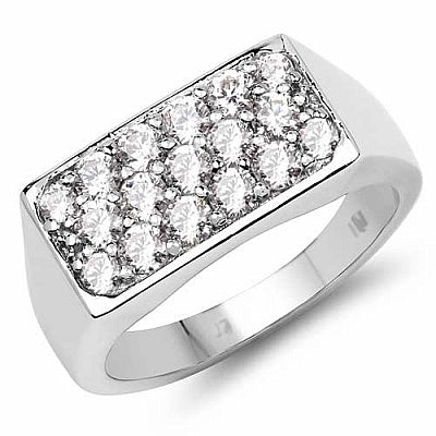 BridalMe 2.06CTW White Cubic Zirconia .925 Sterling Silver Cluster Ring