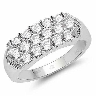 BridalMe 2.24CTW White Cubic Zirconia .925 Sterling Silver Cluster Ring