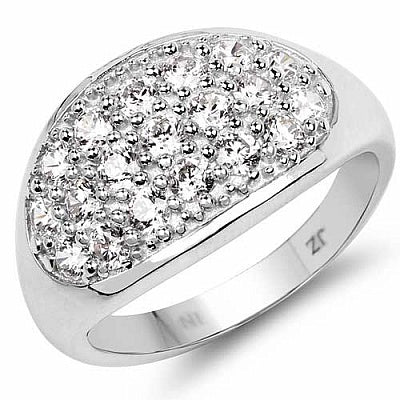 BridalMe 2.66CTW White Cubic Zirconia .925 Sterling Silver Cluster Ring