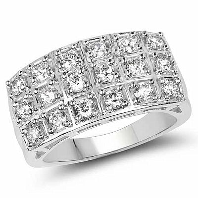 BridalMe 2.52CTW White Cubic Zirconia .925 Sterling Silver Cluster Ring