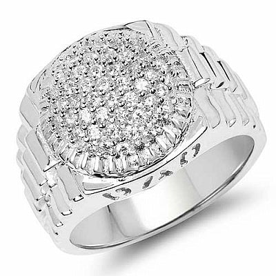 BridalMe 0.55CTW White Cubic Zirconia .925 Sterling Silver Cluster Ring