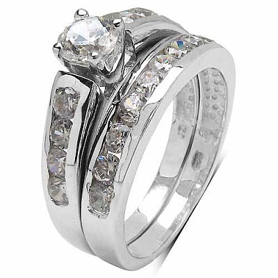 2.37CTW White Cubic Zircon .925 Sterling Silver
