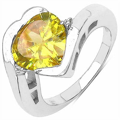 5.77CTW Yellow & White Cubic Zircon .925 Sterling Silver Ring