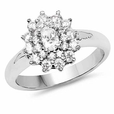 BridalMe 1.47CTW White Cubic Zirconia .925 Sterling Silver Cluster Ring
