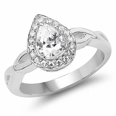 BridalMe 1.18CTW White Cubic Zirconia .925 Sterling Silver Ring