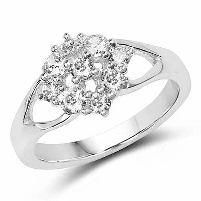 BridalMe 1.58CTW White Cubic Zirconia .925 Sterling Silver Cluster Ring