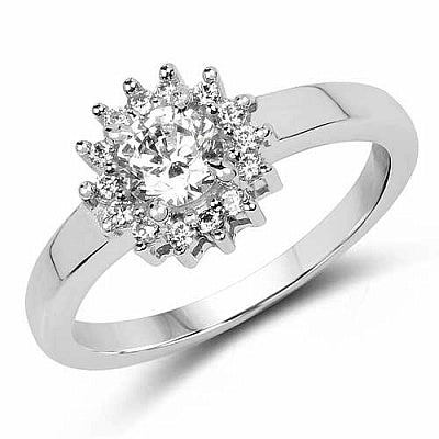 BridalMe 0.93CTW White Cubic Zirconia .925 Sterling Silver Ring