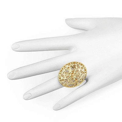 Gold Plated Brass Filigree Ring