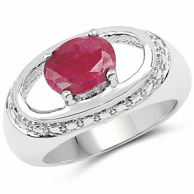 2.57CTW Dyed Ruby .925 Sterling Silver Ring