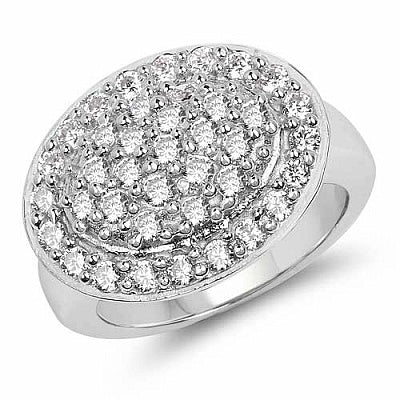 BridalMe 2.34CTW White Cubic Zirconia .925 Sterling Silver Cluster Ring