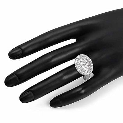 BridalMe 2.34CTW White Cubic Zirconia .925 Sterling Silver Cluster Ring