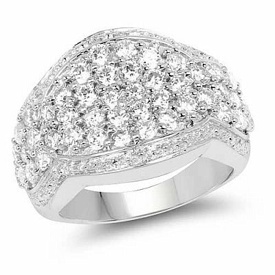 BridalMe 2.80CTW White Cubic Zirconia .925 Sterling Silver Cluster Ring