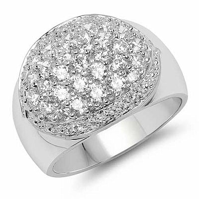 BridalMe 3.01CTW White Cubic Zirconia .925 Sterling Silver Cluster Ring