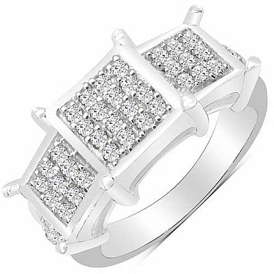BridalMe 1.14CTW White Cubic Zirconia .925 Sterling Silver Ring