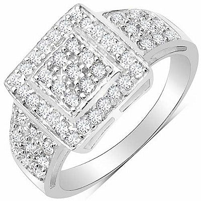 1.46CTW White Cubic Zirconia .925 Sterling Silver Ring
