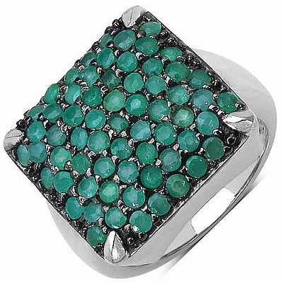 2.50CTW Genuine Emerald .925 Sterling Silver Ring