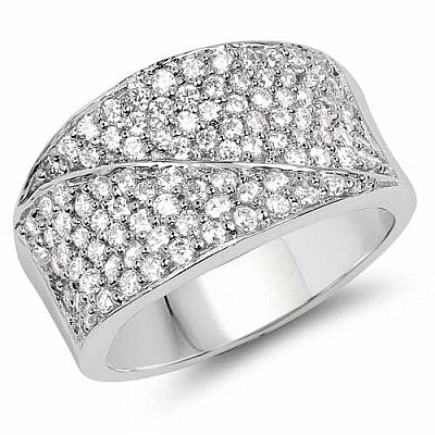 BridalMe 1.98CTW White Cubic Zirconia .925 Sterling Silver Cluster Ring