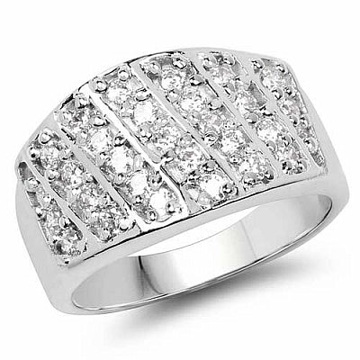 BridalMe 1.42CTW White Cubic Zirconia .925 Sterling Silver Cluster Ring