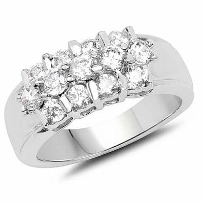 BridalMe 2.22CTW White Cubic Zirconia .925 Sterling Silver Cluster Ring